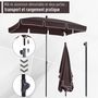 Voir la diapositive 5 : OUTSUNNY Parasol rectangulaire inclinable alu acier polyester haute densité diamètre 2 m chocolat