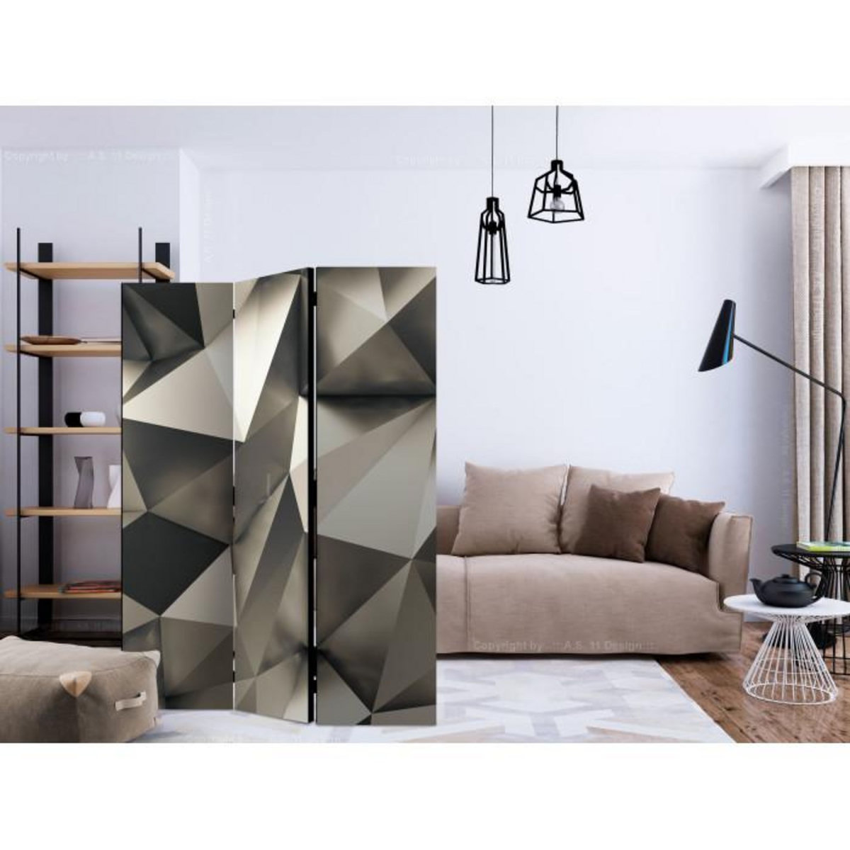 Paris Prix Paravent 3 Volets  Cosmic Silver  135x172cm