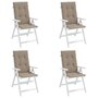 Voir la diapositive 4 : VIDAXL Coussins de chaise de jardin dossier haut lot de 4 taupe tissu