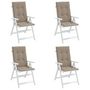 Voir la diapositive 4 : VIDAXL Coussins de chaise de jardin dossier haut lot de 4 taupe tissu