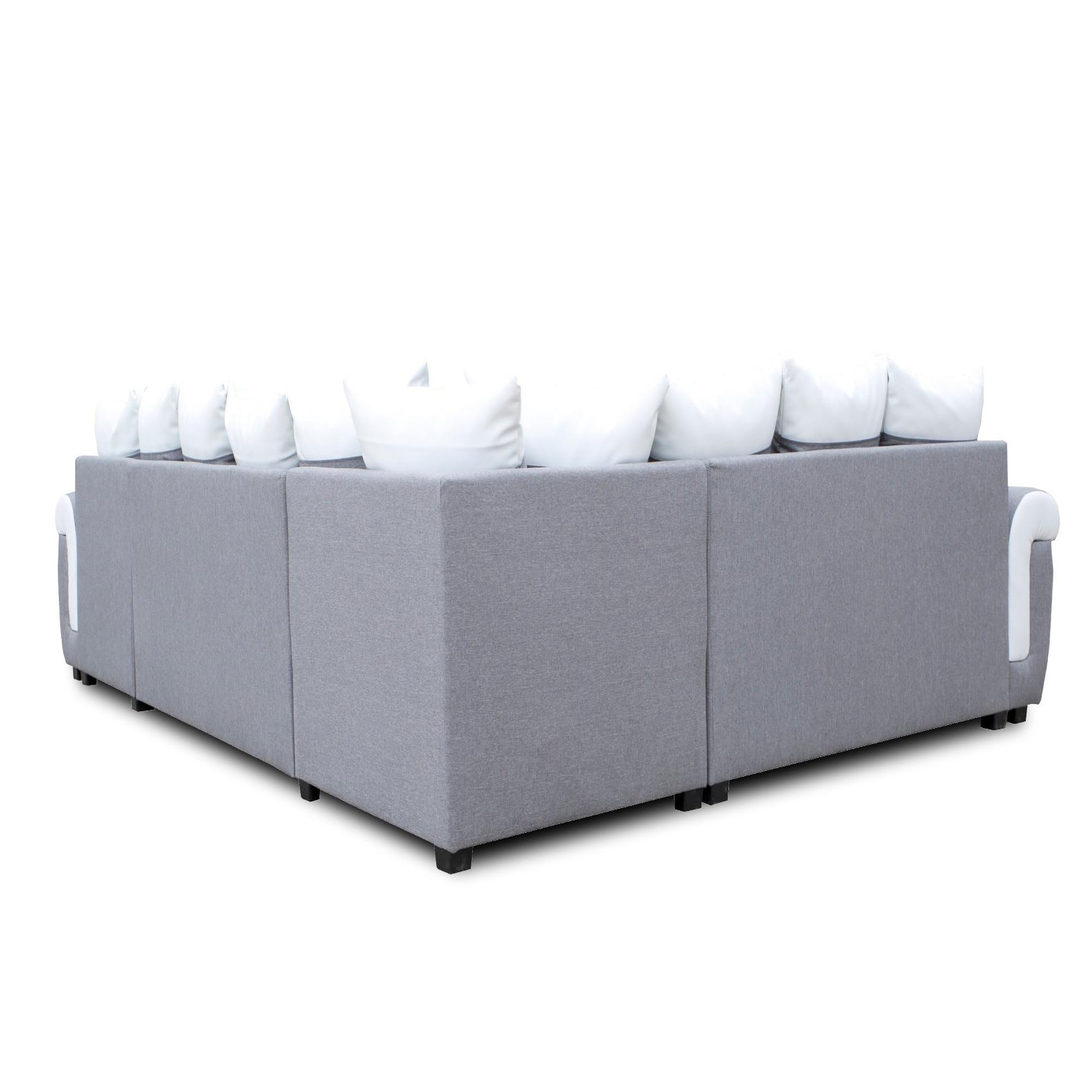 Voir la diapositive 5 : BEST MOBILIER Henry - canapé panoramique d'angle réversible - 7 places - convertible avec coffre - en tissu et pu