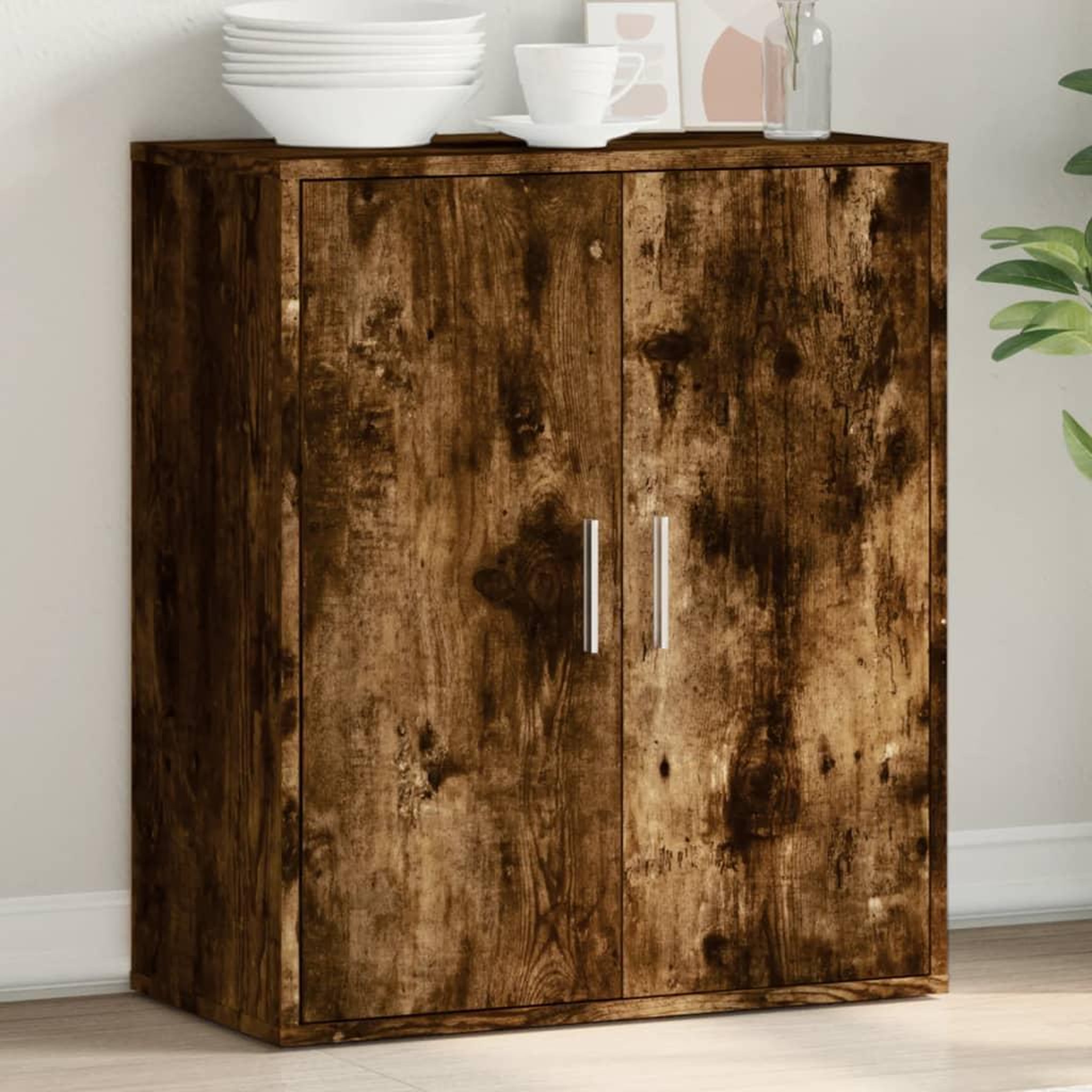 VIDAXL Buffet chene fume 79x38x80 cm bois d'ingenierie