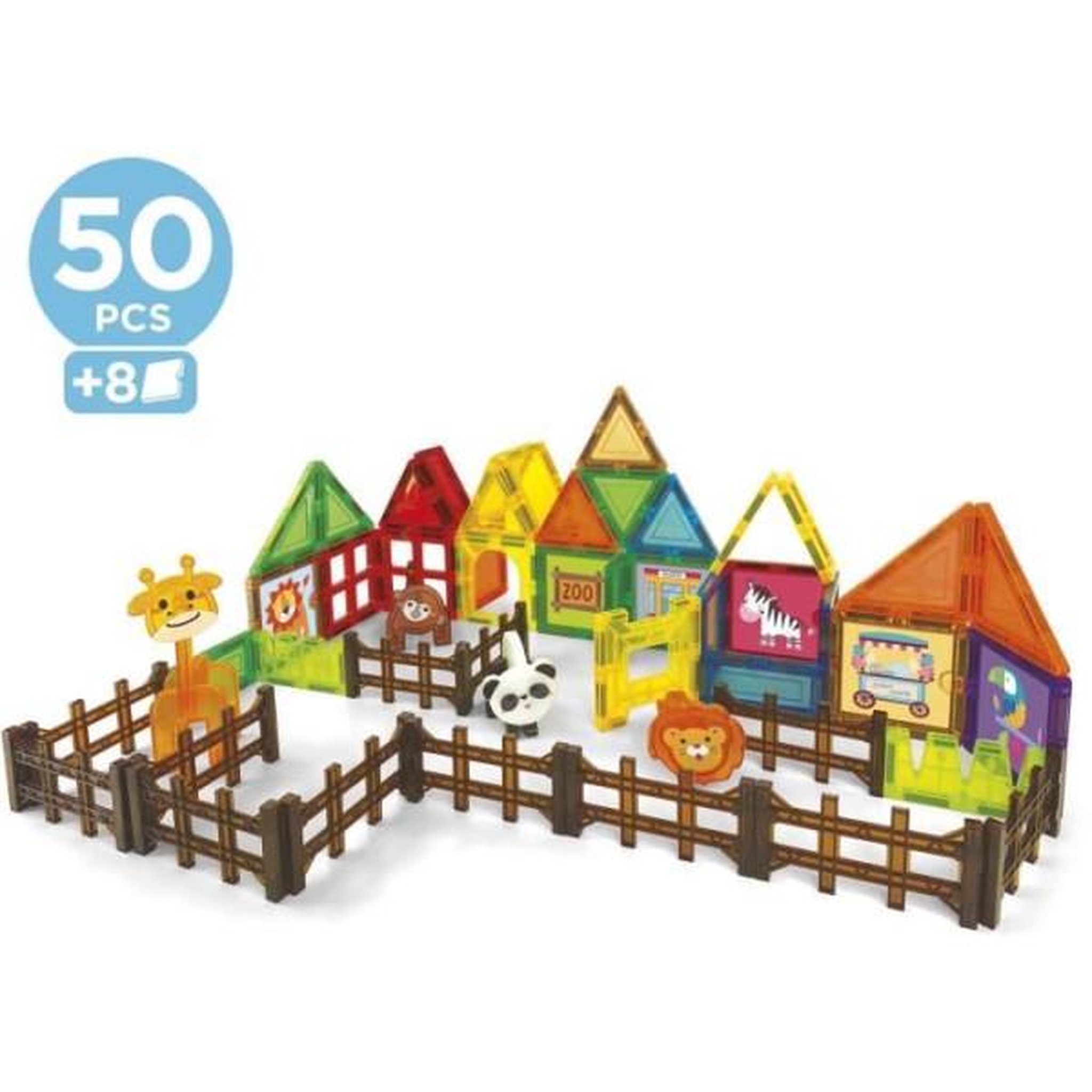 Voir la diapositive 2 : EDUCA Magnetics Parc Zoo - Jeu de construction - EDUCA - 50 pieces magnétiques, 4 animaux, 8 cartes - Des 3 ans