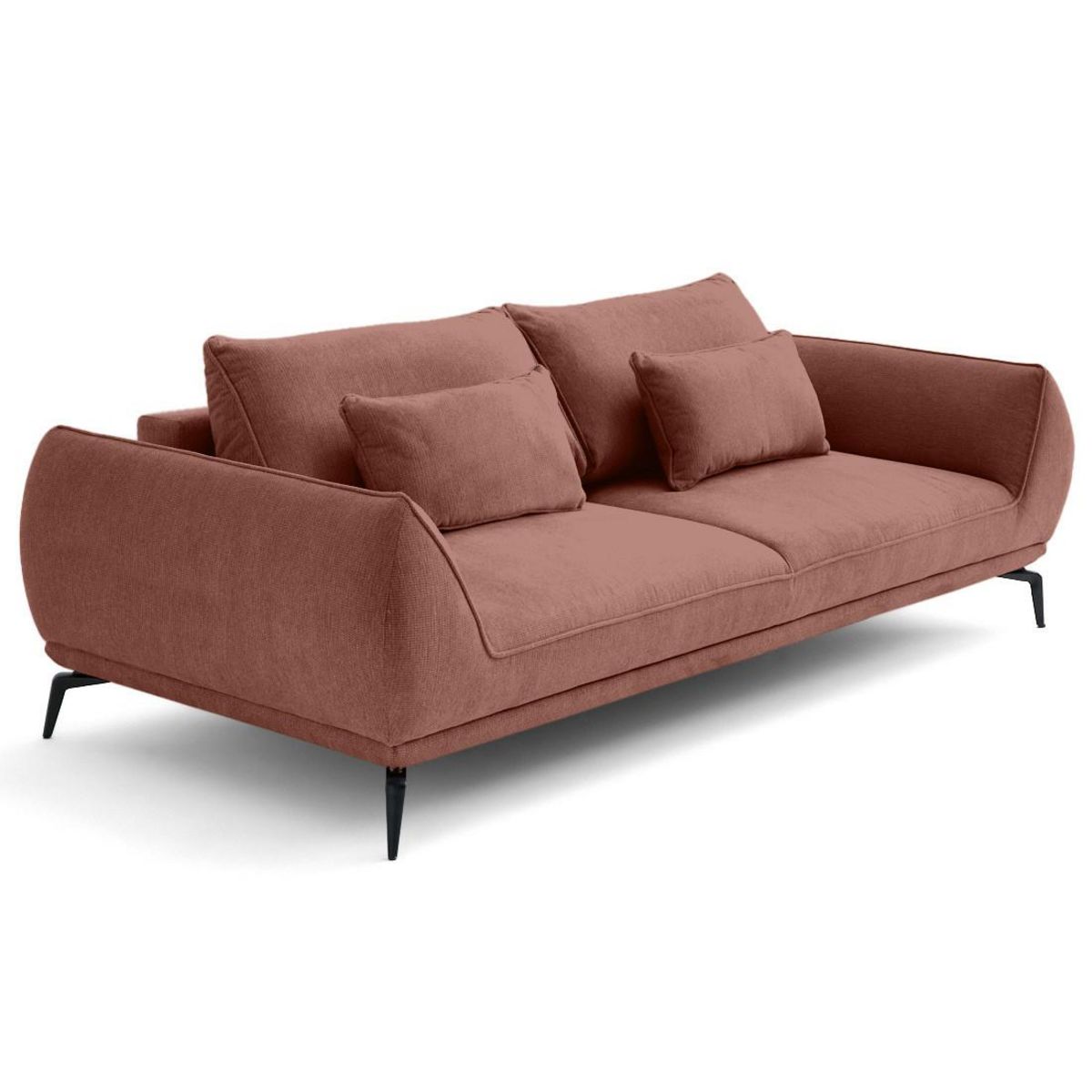 LISA DESIGN Arica - canapé droit 3 places convertible en tissu texturé