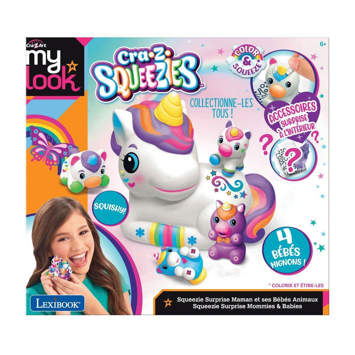 Lexibook Squeezie Surprise Maman et ses Bébés Animaux