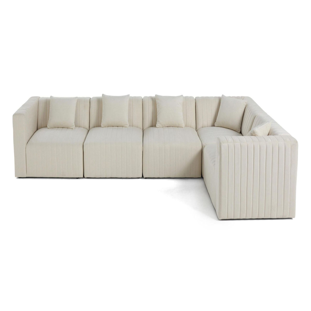 LISA DESIGN Nova - canapé modulable d'angle réversible - 6 places - en velours
