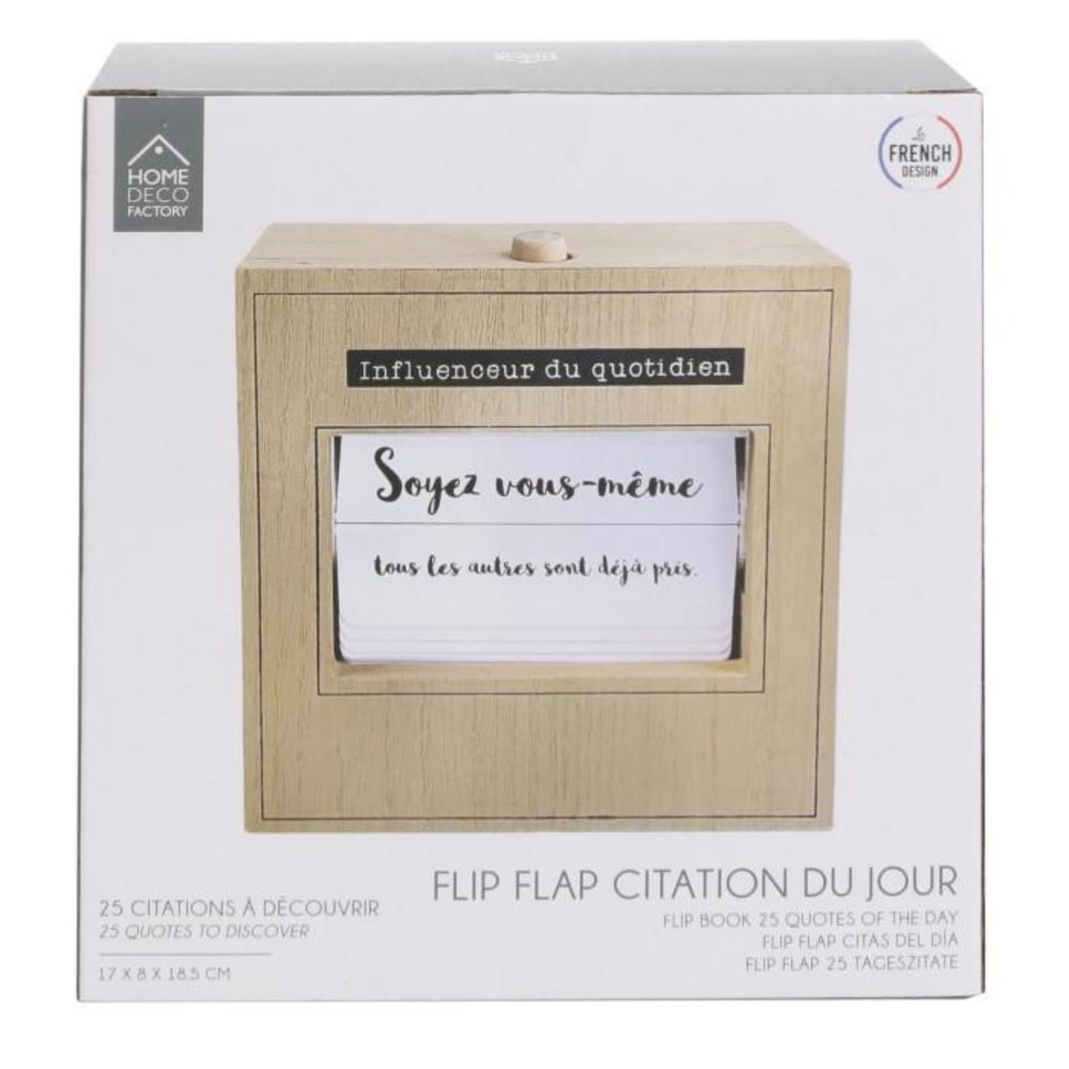 Paris Prix Boîte à Message  25 Citations du Jour  18cm Naturel