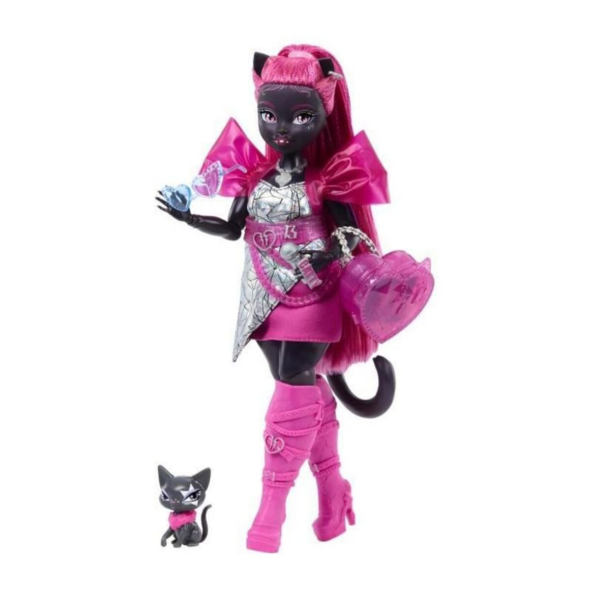 MONSTER HIGH Monster High-Catty Noir-Poupée avec chat Amulette et accessoires HXH76