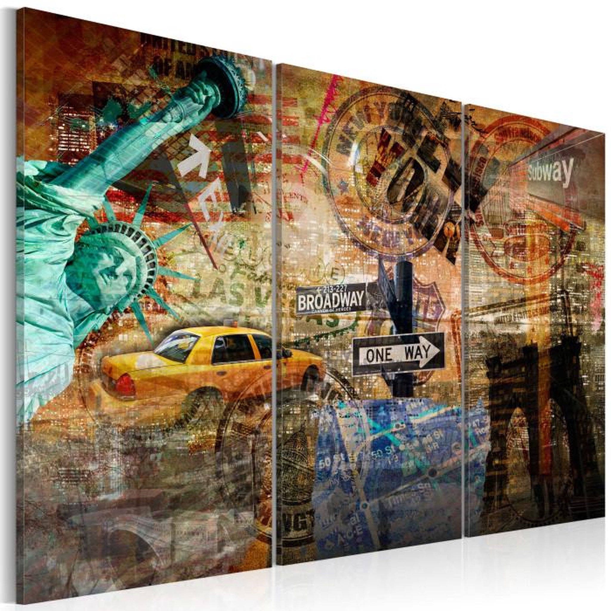 Paris Prix Tableau Imprimé  L'essence de New York. Coloris disponibles : Multicolore
