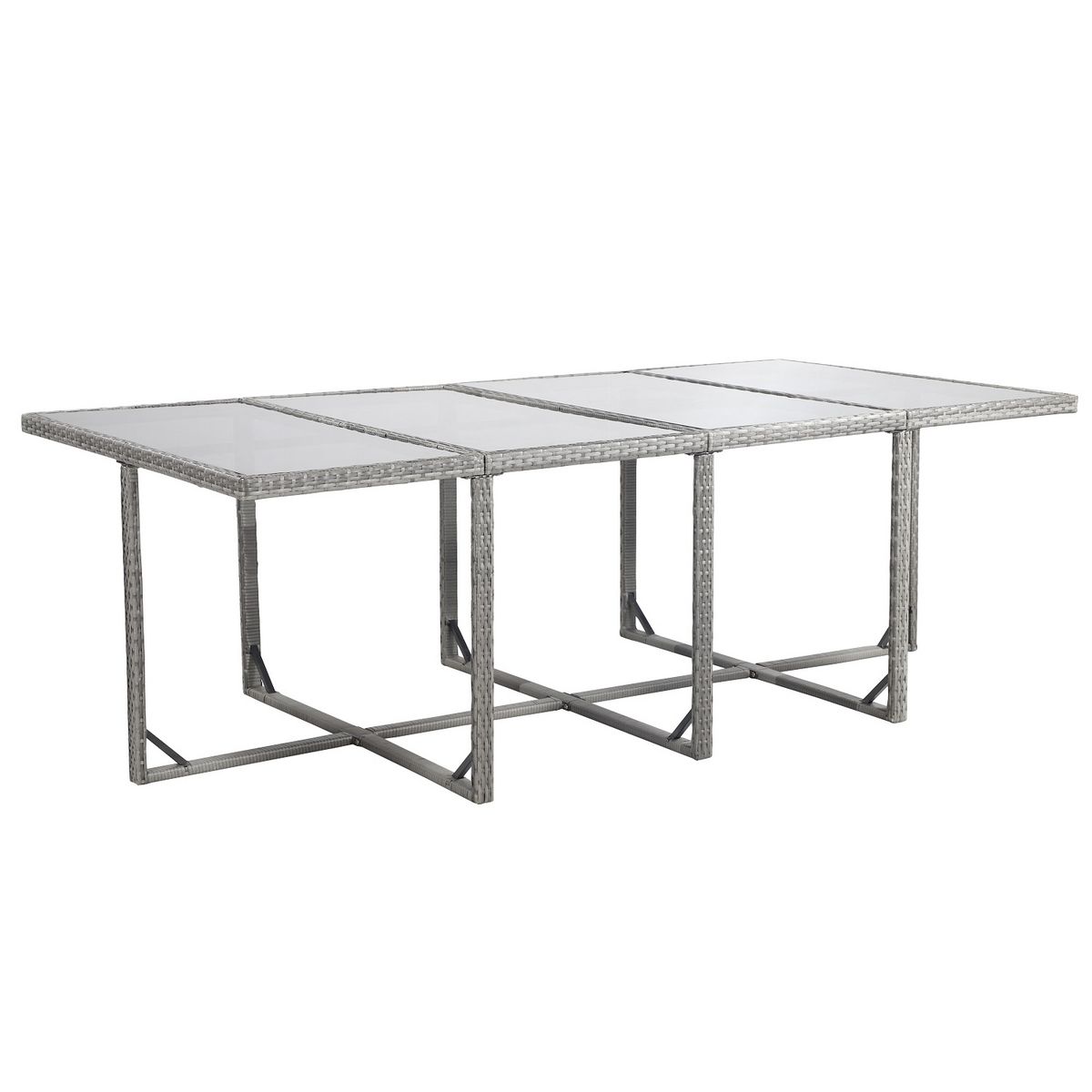 Beau rivage Salon repas de jardin en r&#xE9;sine tress&#xE9;e grise 10/12 personnes LAVEZZI