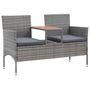 Voir la diapositive 1 : VIDAXL Banc de jardin 2 places et table a the 143 cm poly rotin gris