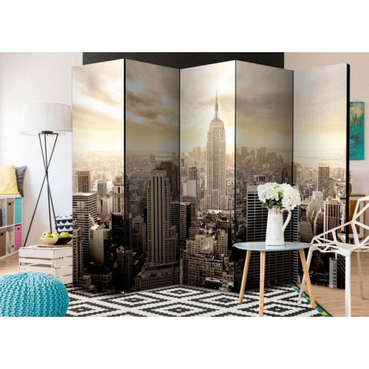 Paris Prix Paravent 5 Volets  Light of New York  172x225cm