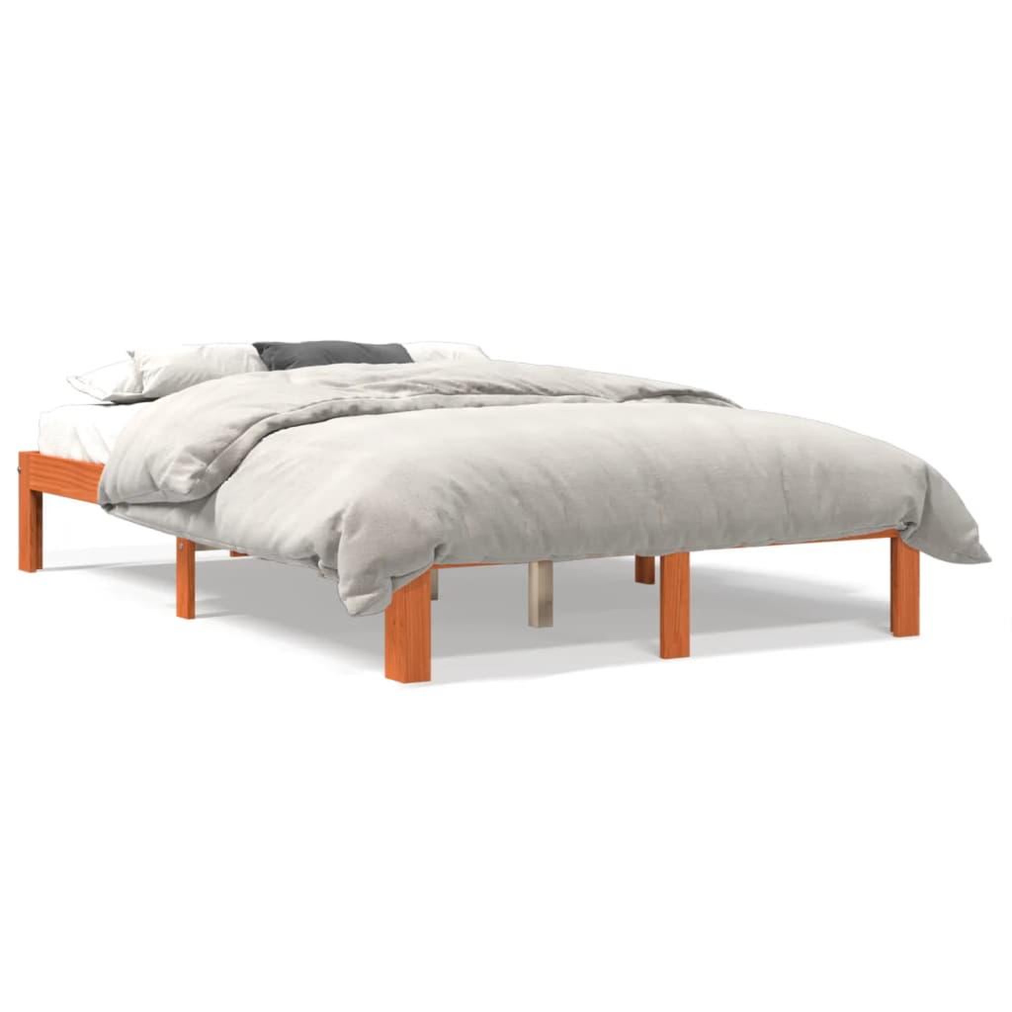 Voir la diapositive 2 : VIDAXL Cadre de lit sans matelas cire marron 140x200cm bois pin massif