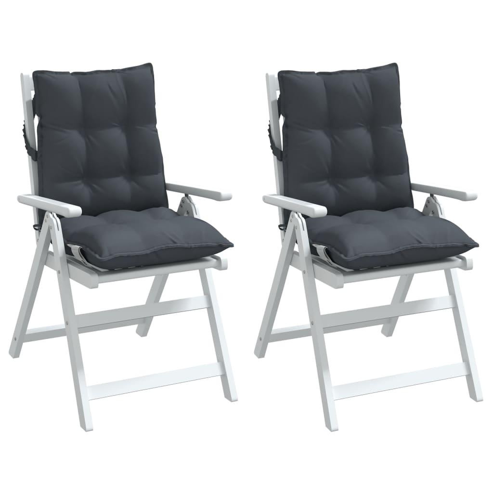 Voir la diapositive 4 : VIDAXL Coussins de chaise a dossier bas lot de 2 anthracite