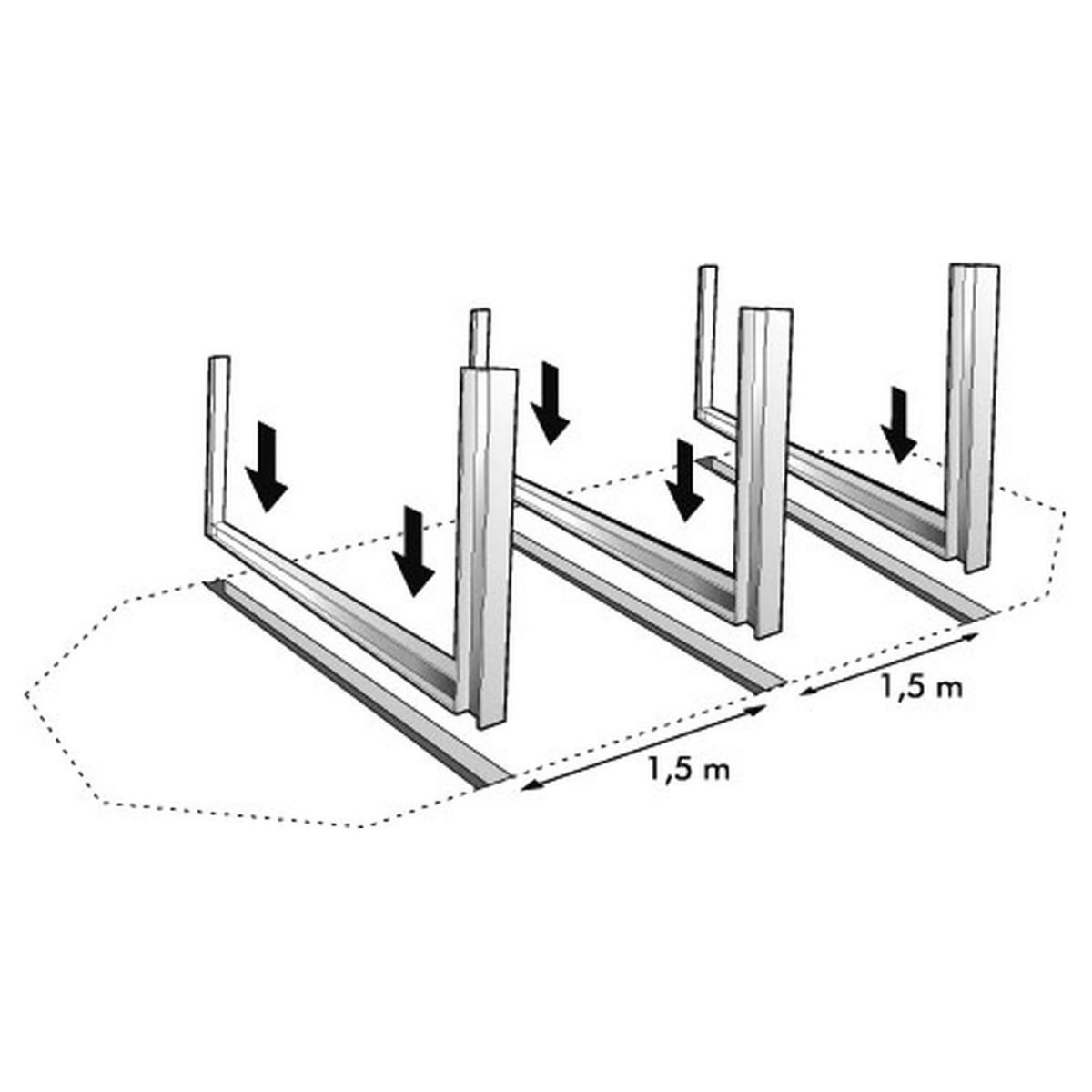 UBBINK Piscine bois Azura 400x750 - H130cm - Liner Beige 