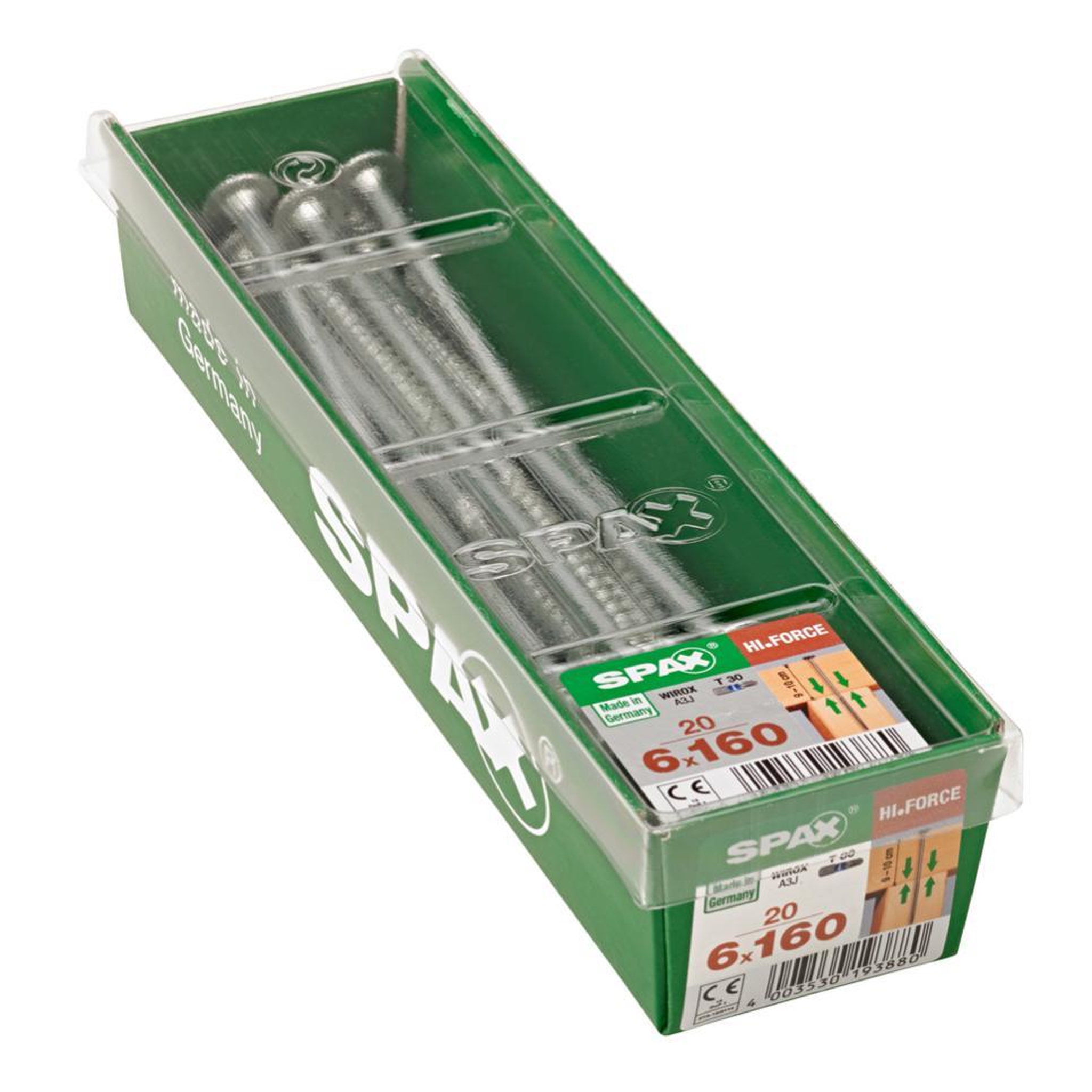 CENTRALE BRICO Lot de 20 vis acier tête fraisée bombée torx SPAX, Diam.6 mm x L.160 mm