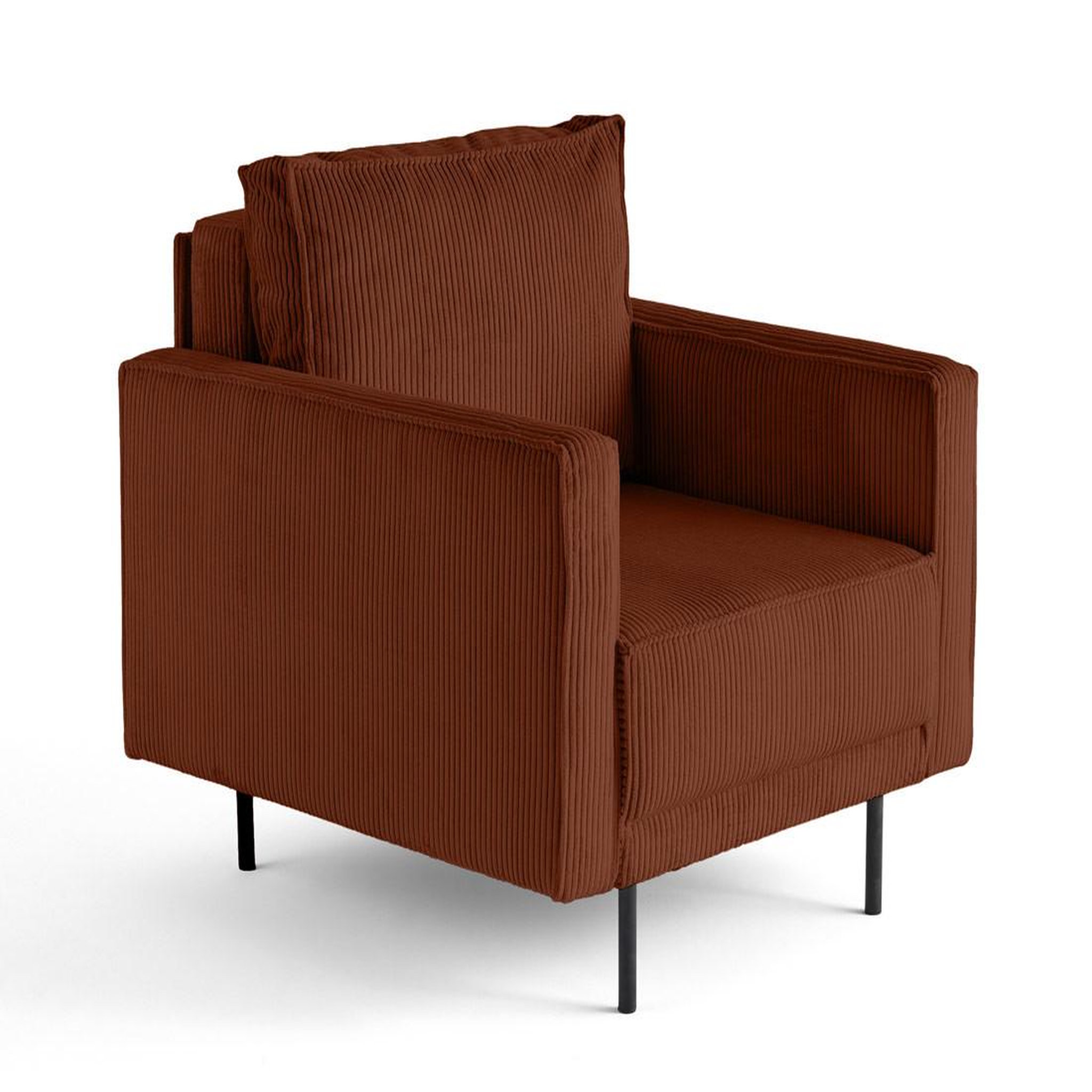 Voir la diapositive 2 : LISA DESIGN Charlie - fauteuil - pieds hauts - en velours côtelé