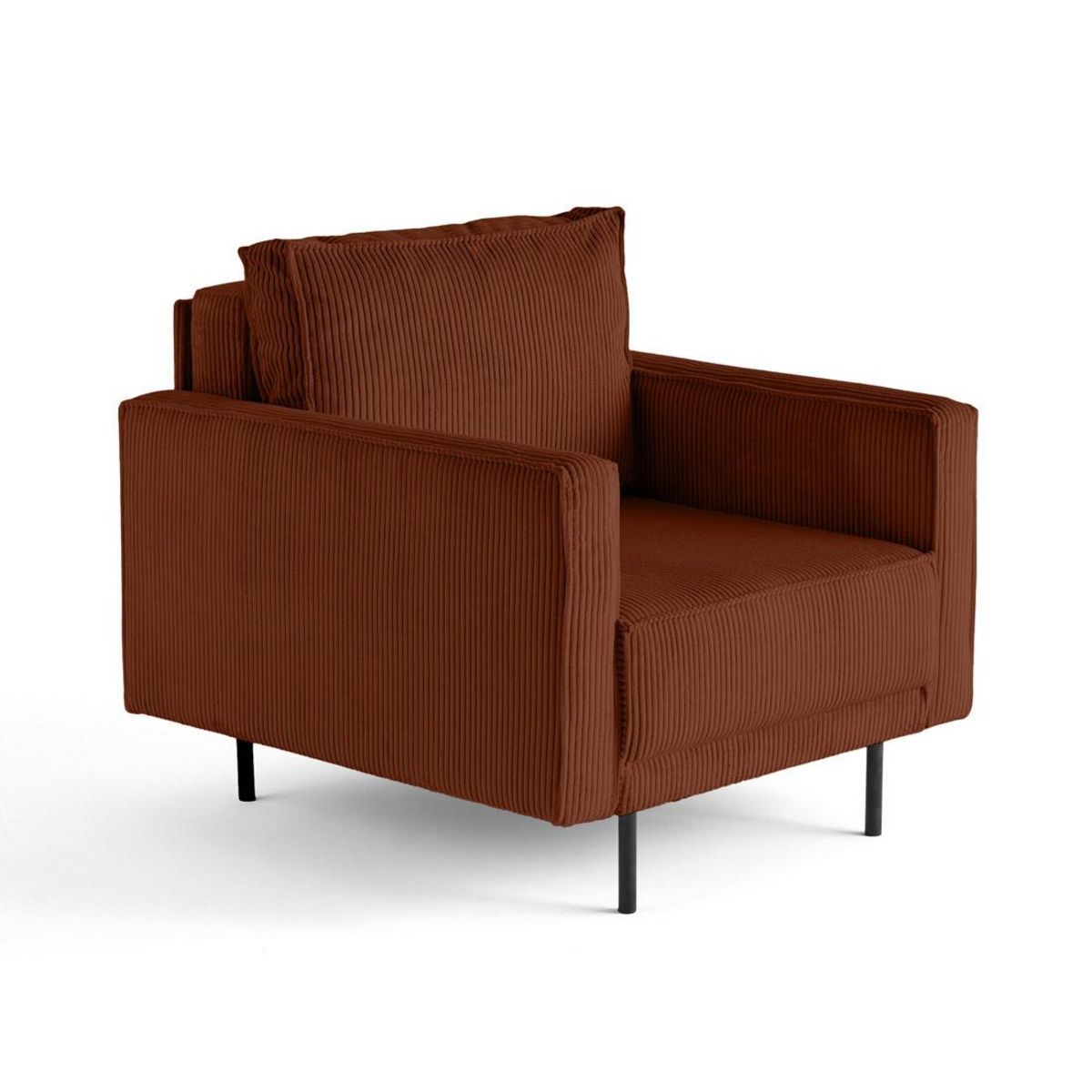 LISA DESIGN Charlie - fauteuil - pieds hauts - en velours côtelé