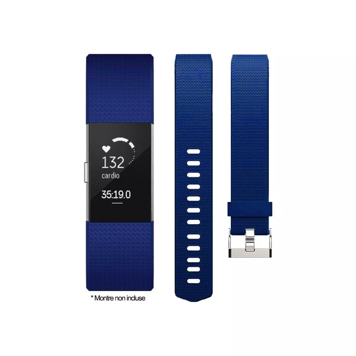 IBROZ Bracelet Fitbit Charge 2 Silicone bleu