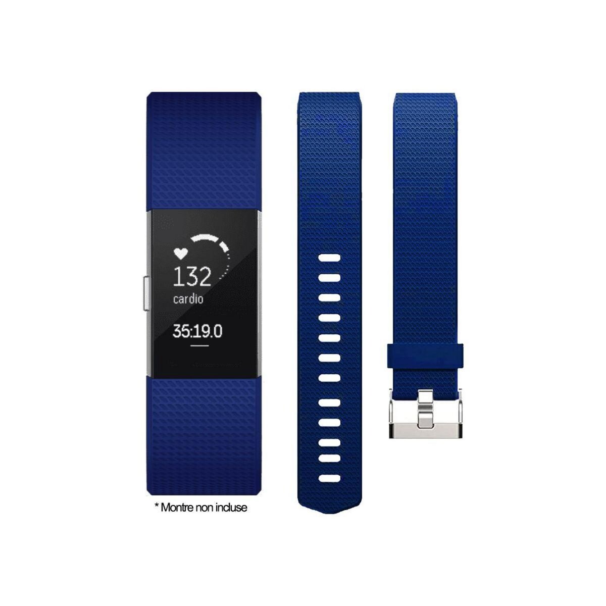 IBROZ Bracelet Fitbit Charge 2 Silicone bleu pas cher Auchan