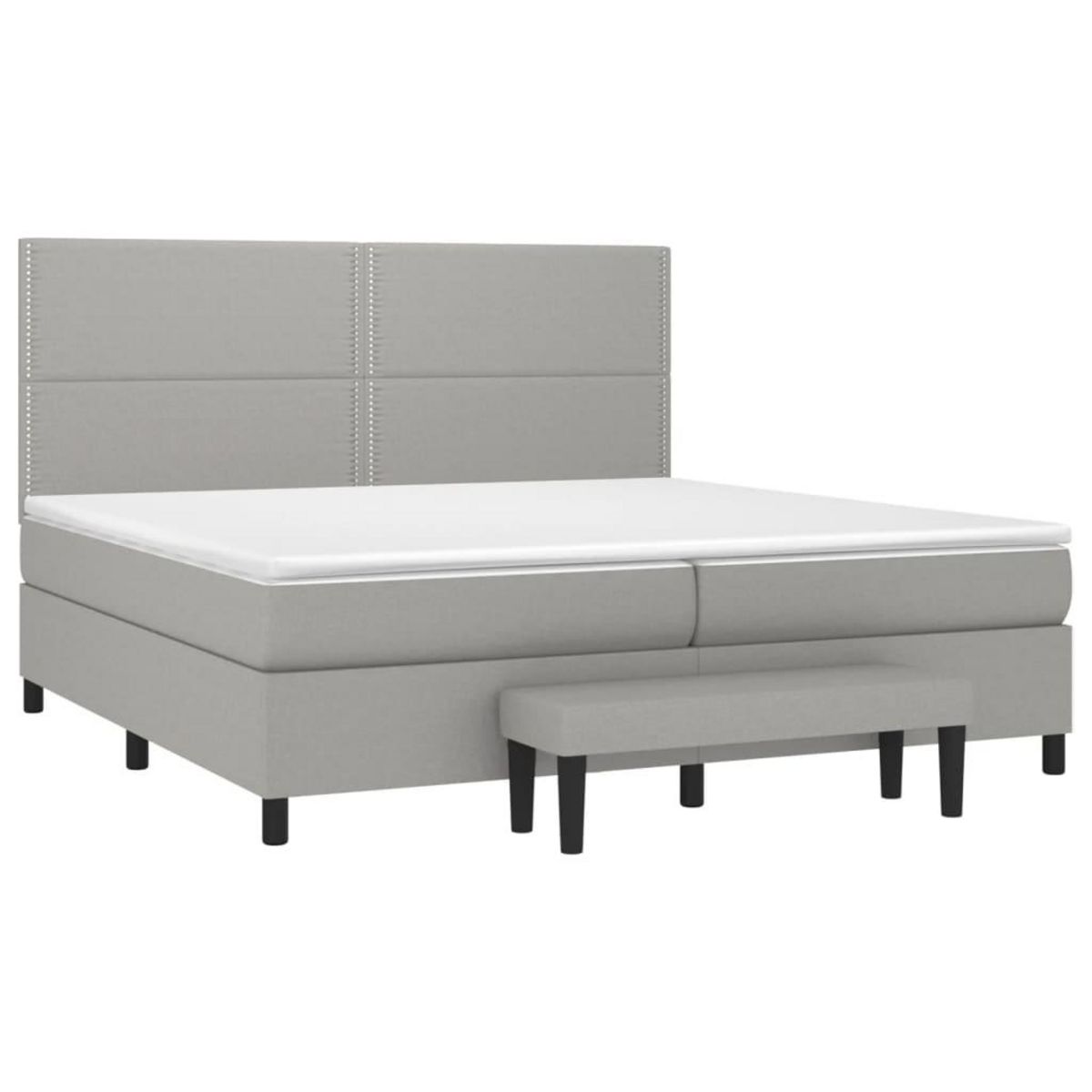 VIDAXL Sommier a lattes de lit avec matelas Gris clair 200x200cm Tissu