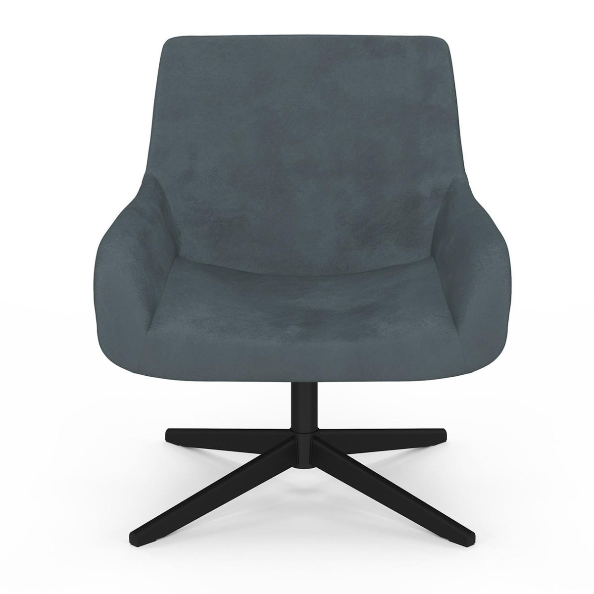 ID MARKET Fauteuil pivotant ALBUS en velours gris pieds noirs
