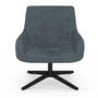 Voir la diapositive 3 : ID MARKET Fauteuil pivotant ALBUS en velours gris pieds noirs