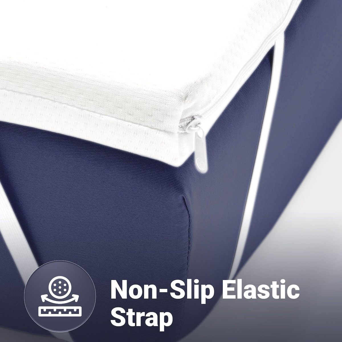 THE WHITE STONE Surmatelas 80 x 190 cm en Latex Naturel | Tissu en Bambou Respirant et Déhoussable | Hauteur 5 cm