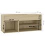 Voir la diapositive 6 : VIDAXL Banc a chaussures Chene sonoma 80x30x45 cm Bois d'ingenierie