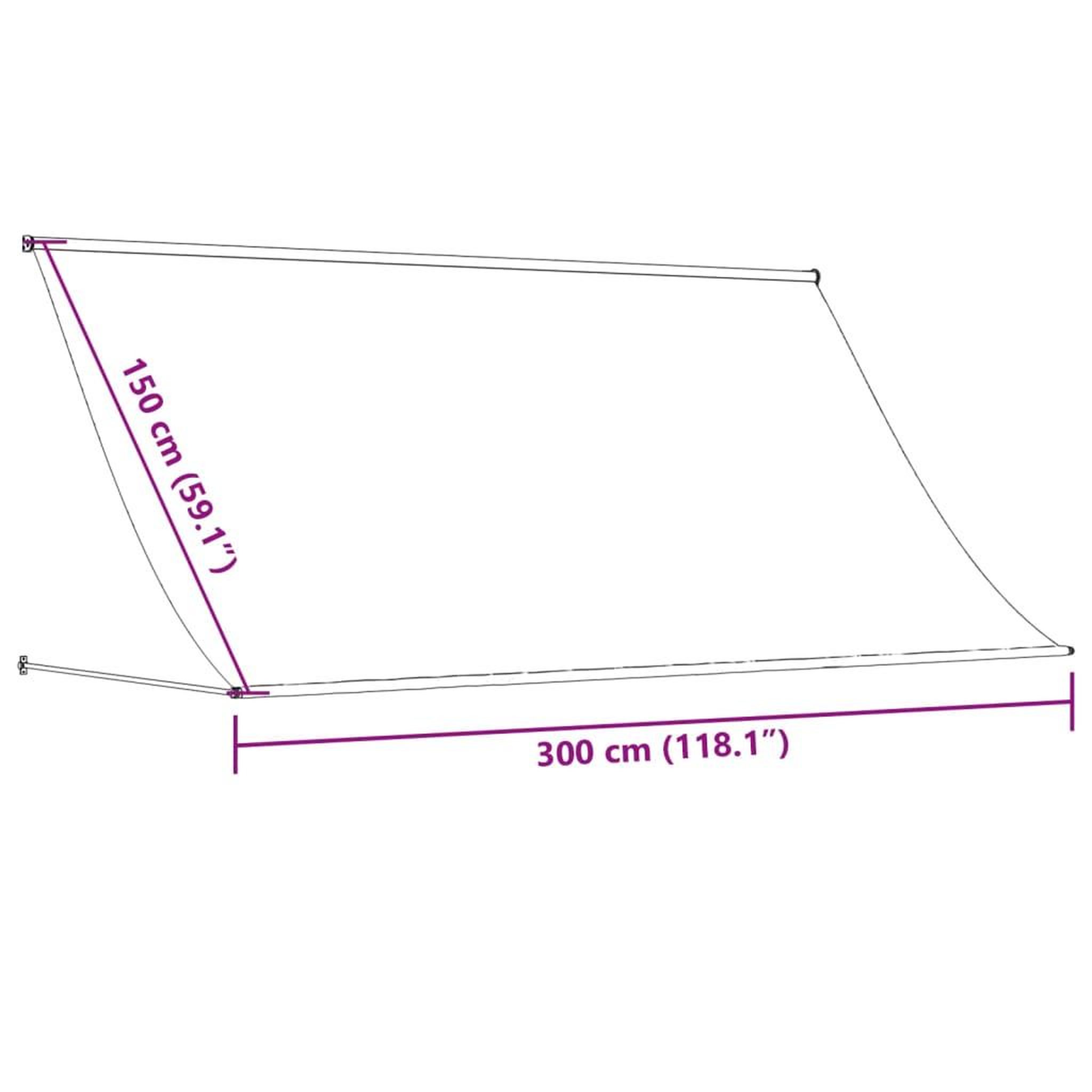 Voir la diapositive 6 : VIDAXL Auvent retractable creme 300x150 m tissu et acier