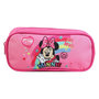 Voir la diapositive 1 : Bagtrotter BAGTROTTER Trousse scolaire rectangulaire Disney Minnie Rose Arc en ciel