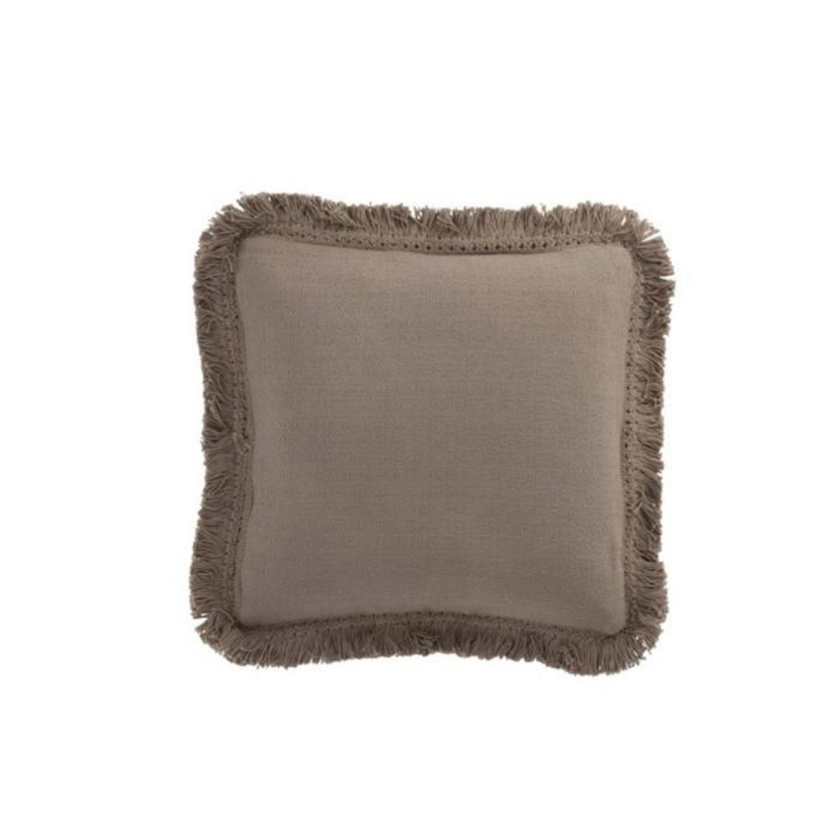 Paris Prix Coussin Déco  Bord Floches  45x45cm Taupe