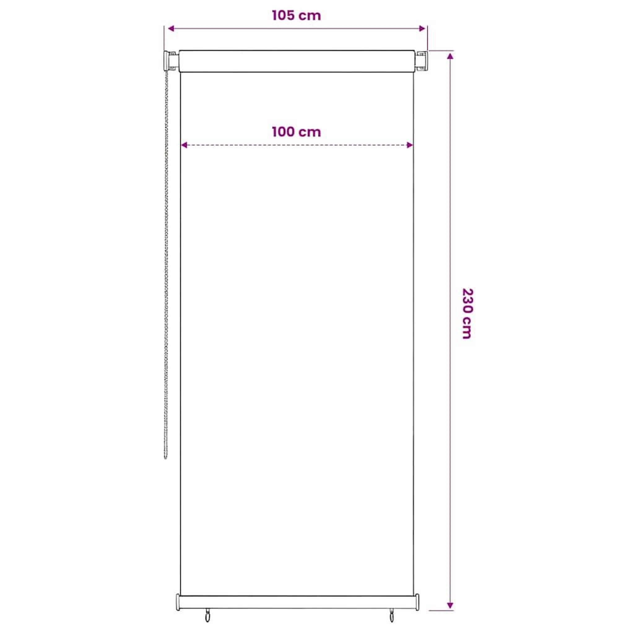 Voir la diapositive 6 : VIDAXL Store roulant d'exterieur 65 (l) x 230 (h) cm hdpe bleu
