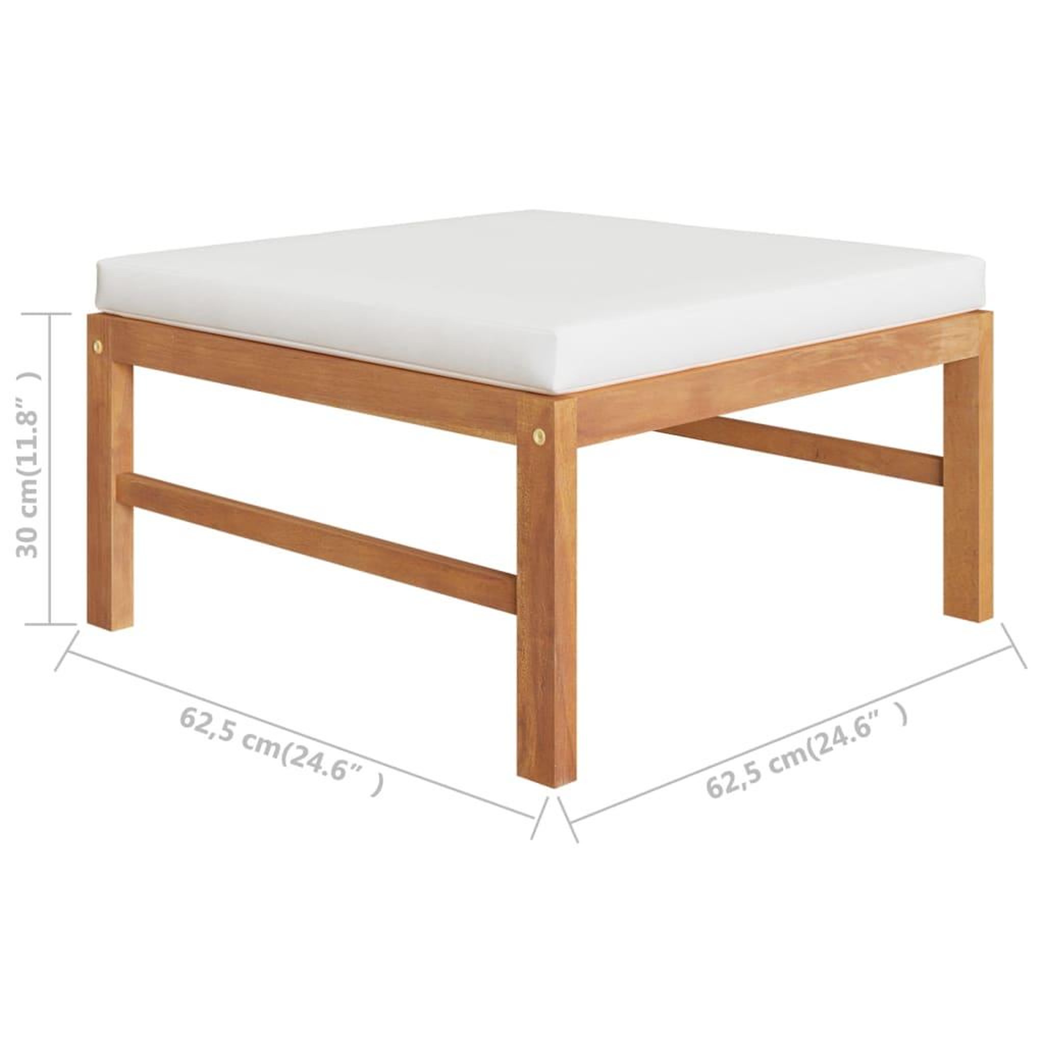 Voir la diapositive 6 : VIDAXL Repose-pied avec coussin creme Bois de teck solide