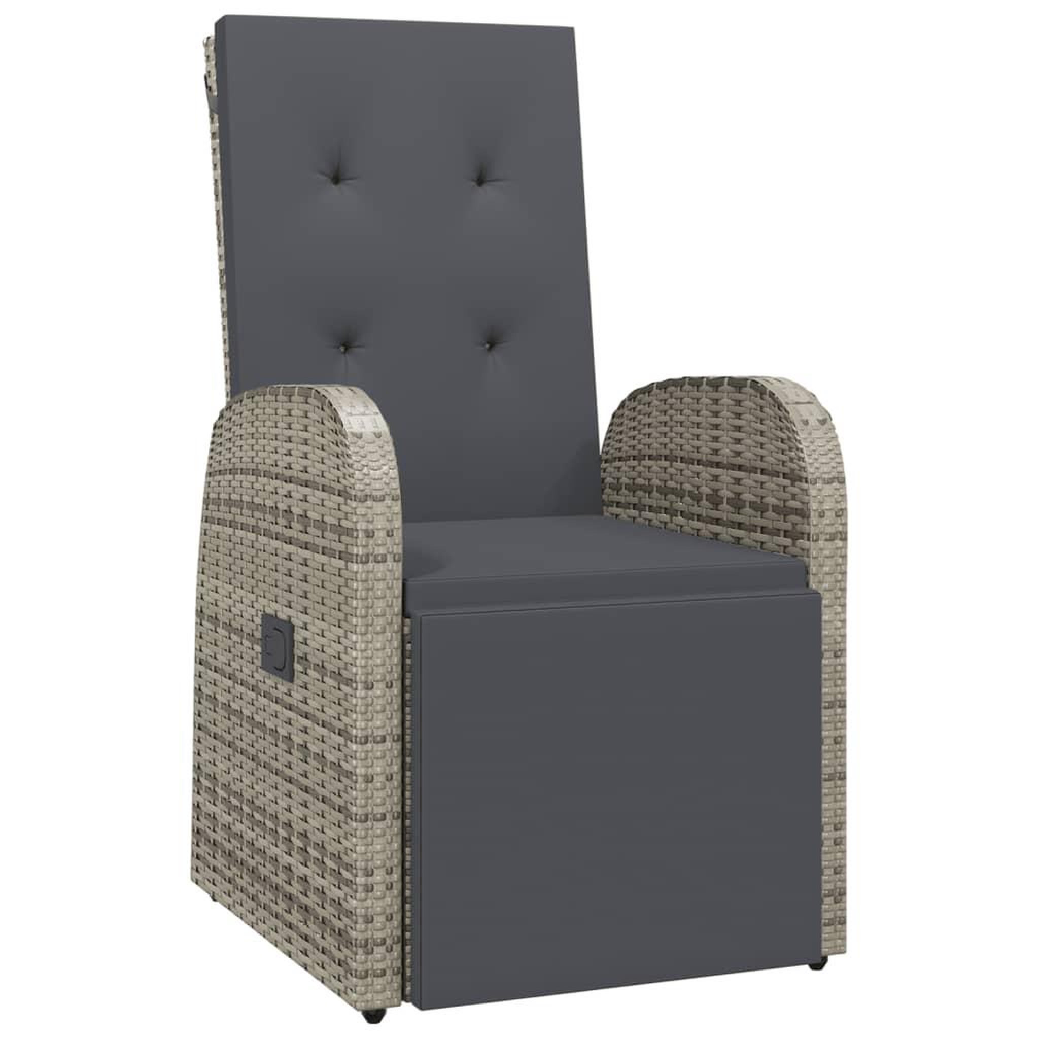 Voir la diapositive 3 : VIDAXL Ensemble a manger de jardin 11pcs avec coussins gris poly rotin