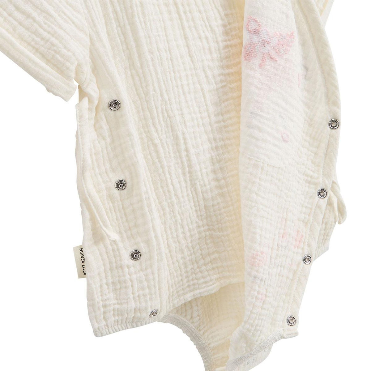 Petit Béguin Barboteuse bébé en gaze de coton Louison