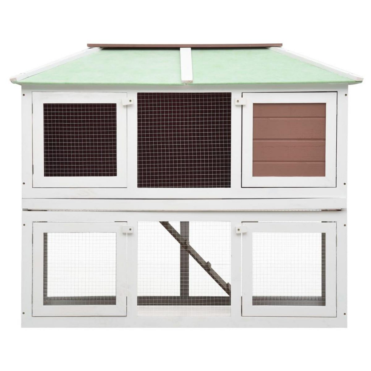 VIDAXL Cage double pour animaux Marron Bois