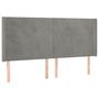 Voir la diapositive 3 : VIDAXL Tete de lit a LED Gris clair 163x16x118/128 cm Velours