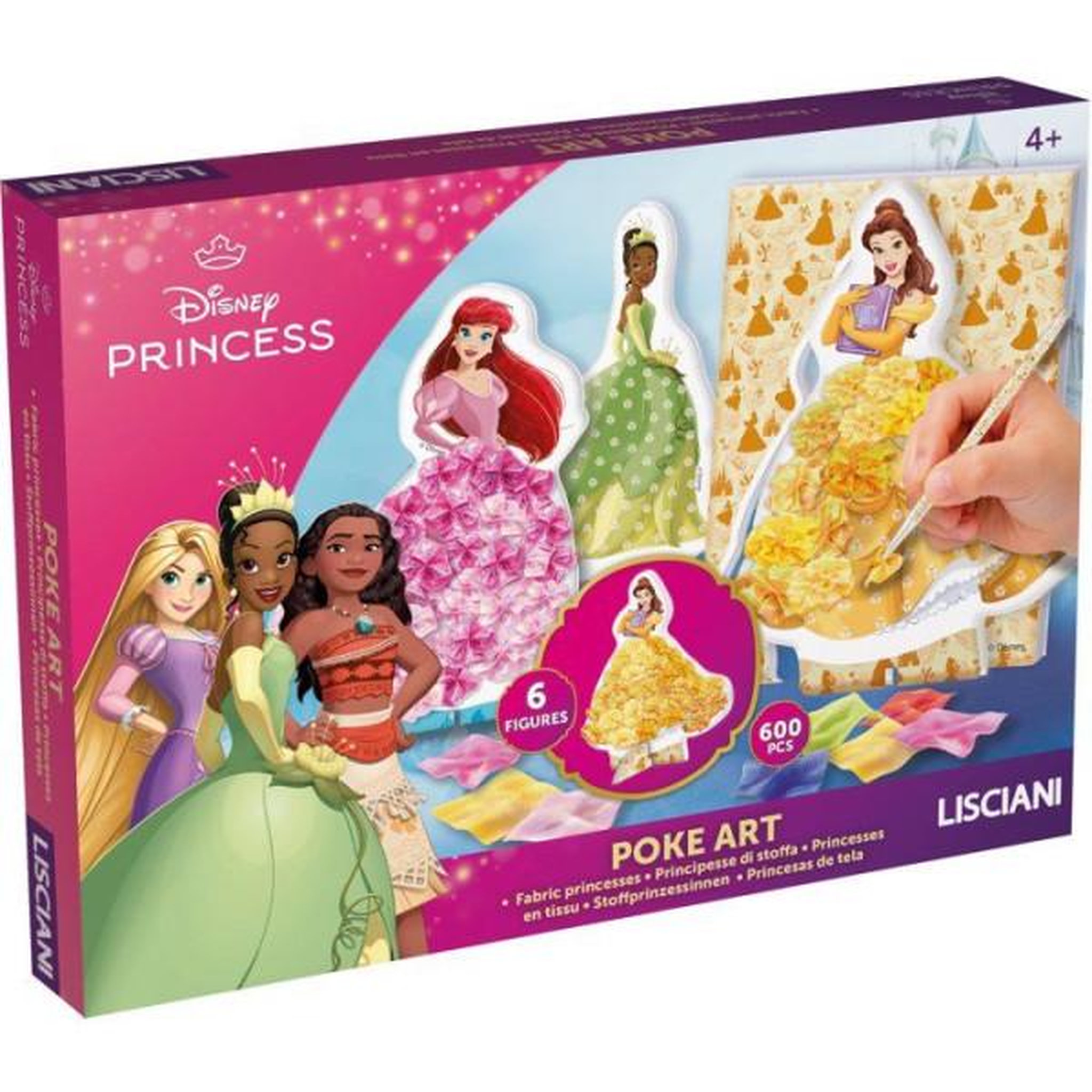 LISCIANI GIOCHI Princess Kit Tissu Créatif DIY - Atelier créatif - LISCIANI - Princesses Disney - Décoration textile