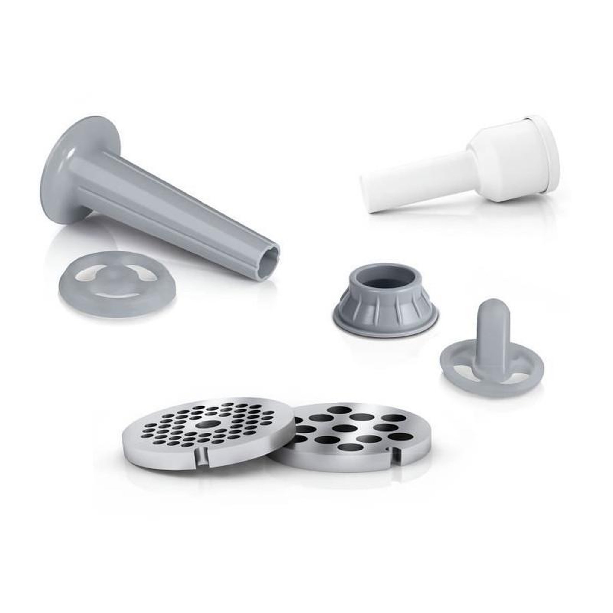 Voir la diapositive 3 : BOSCH Hachoir a viande SmartPower - BOSCH - MFW2520W - 2 grilles de hachoir - Garnisseur de saucisses - Blanc