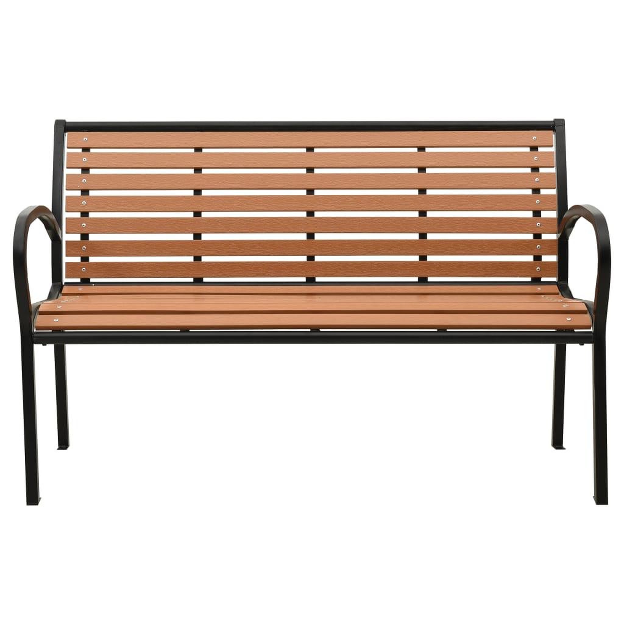 Voir la diapositive 2 : VIDAXL Banc de jardin Noir et marron 116 cm Acier et WPC