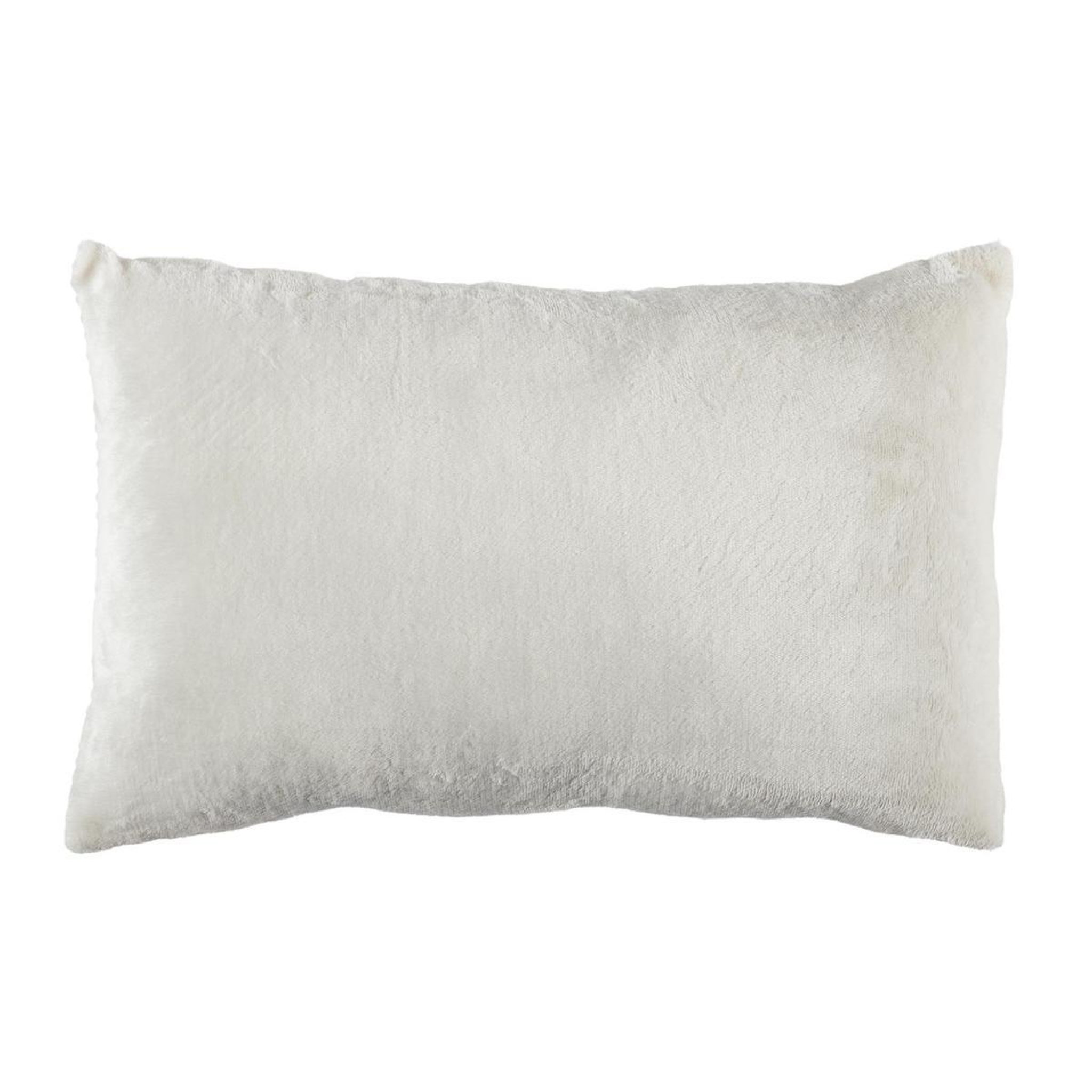 Voir la diapositive 2 : The Home Deco Factory Coussin déco flanelle  grosse côtes  30x50cm blanc