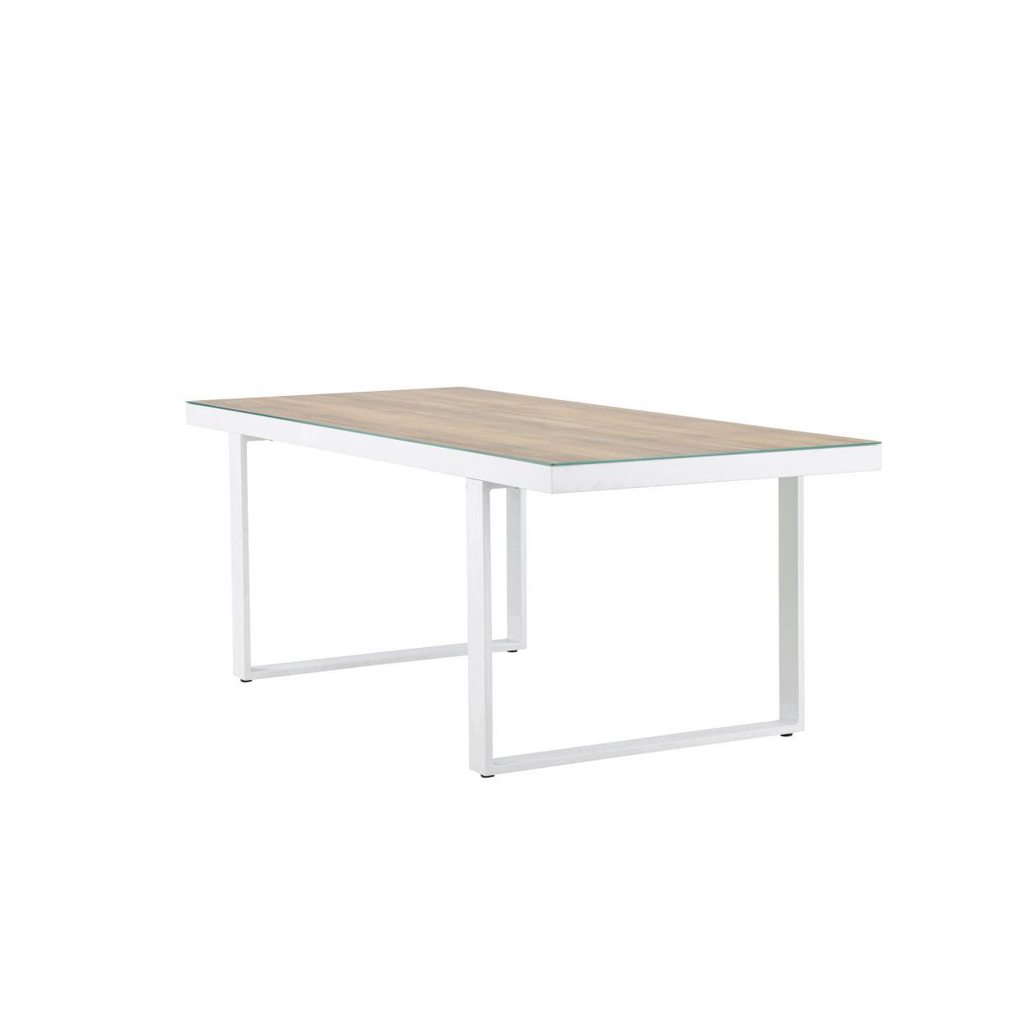 Voir la diapositive 6 : Paris Prix Table de jardin en verre  merlo  200cm naturel & blanc