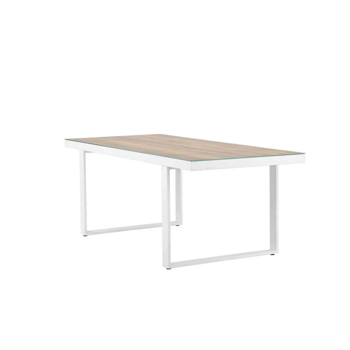 Paris Prix Table de Jardin en Verre  Merlo  200cm Naturel & Blanc