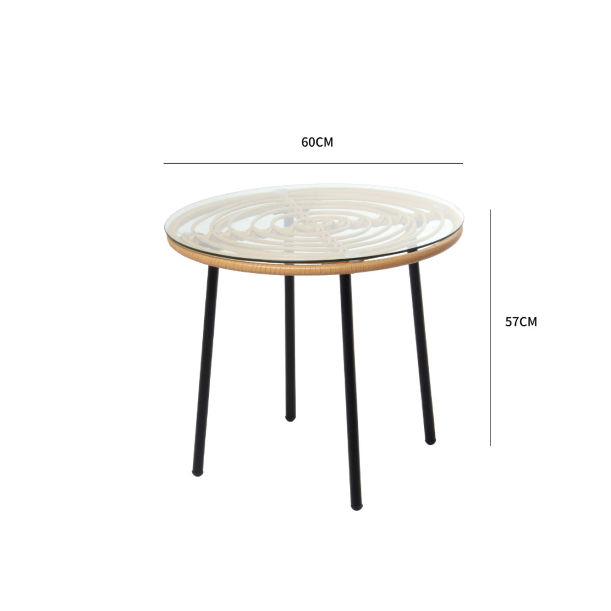 CONCEPT USINE Salon de jardin bas 2 chaises + 1 table CADIX