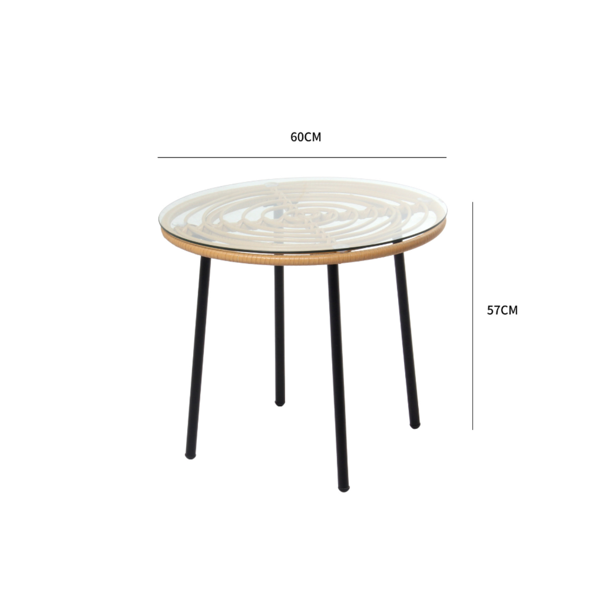 CONCEPT USINE Salon de jardin bas 2 chaises + 1 table CADIX