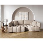 LISA DESIGN Cassiopee - canapé d'angle gauche 4 places en tissu texturé. Coloris disponibles : Orange, Bleu, Gris, Beige, Noir, Vert