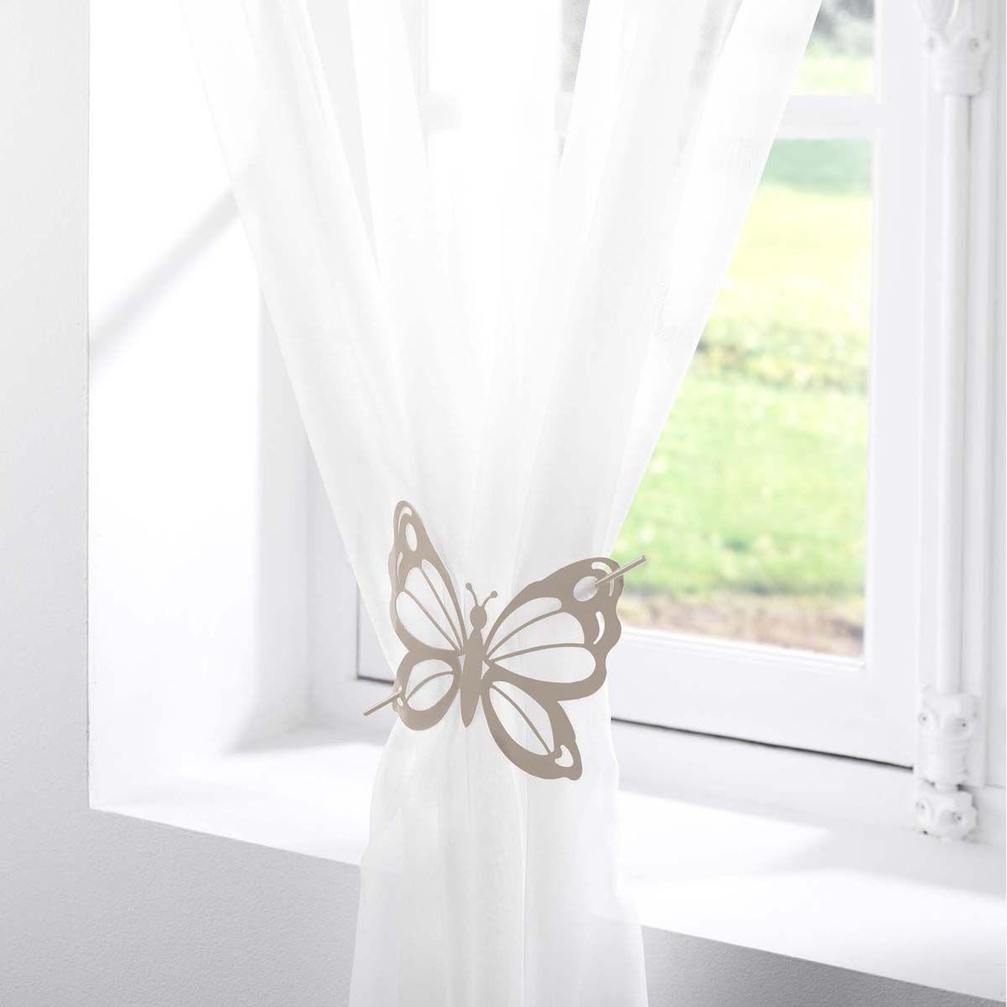 Voir la diapositive 3 : Douceur d'Intérieur Embrasse de rideau broche  farfalina  16cm taupe