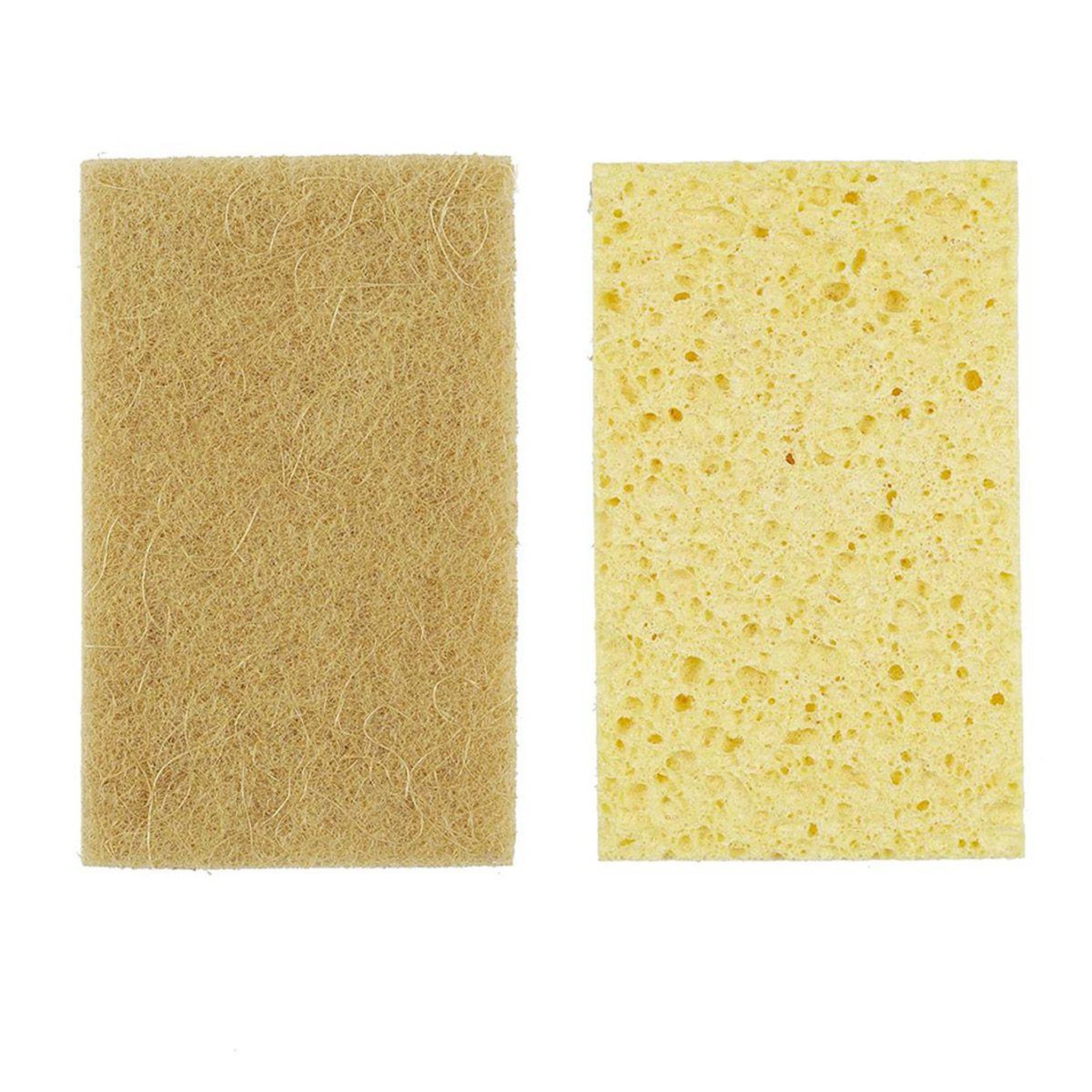 Je cherche une idee Lot de 2 éponges naturelles  fibres  11cm jaune