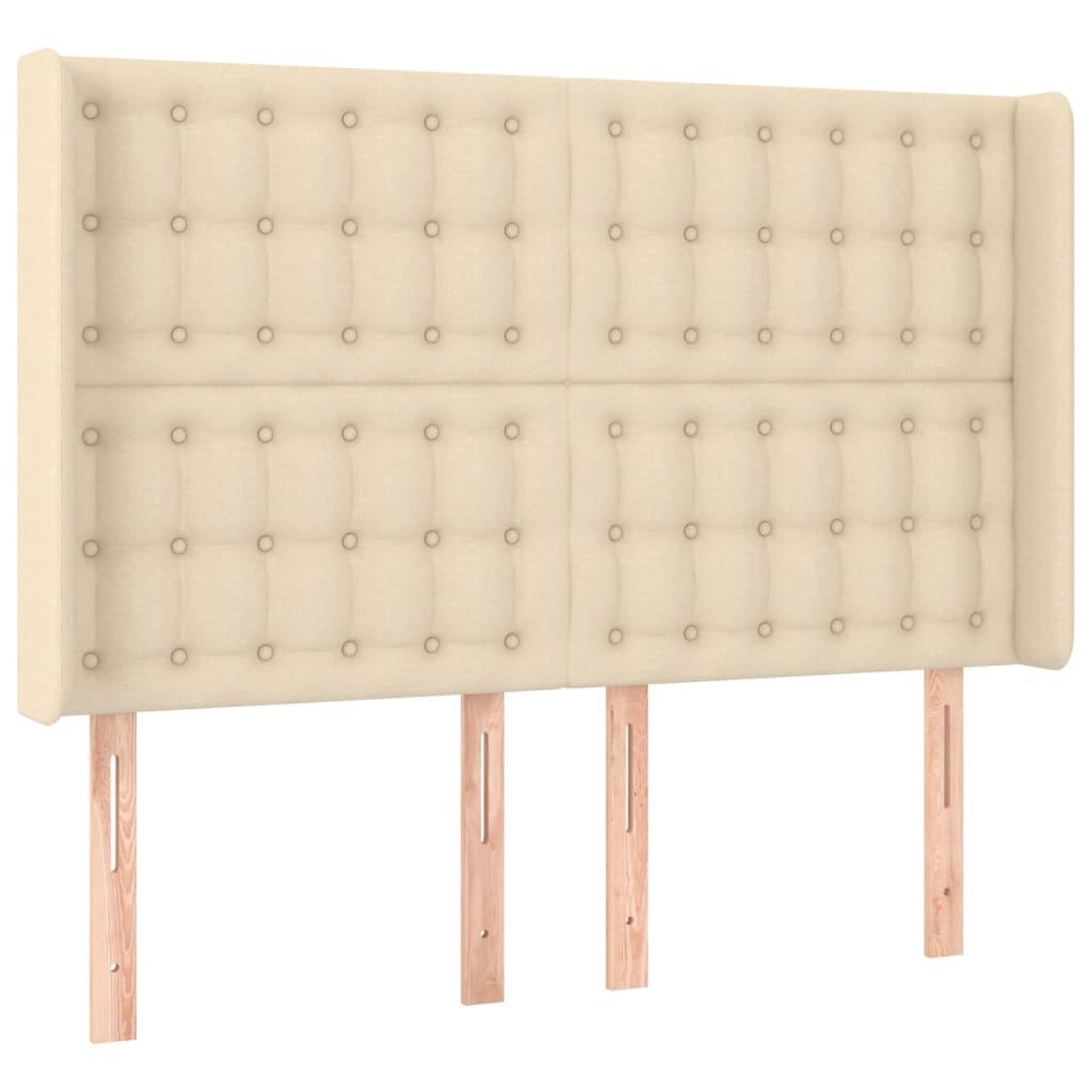 Voir la diapositive 3 : VIDAXL Tete de lit a LED Creme 147x16x118/128 cm Tissu